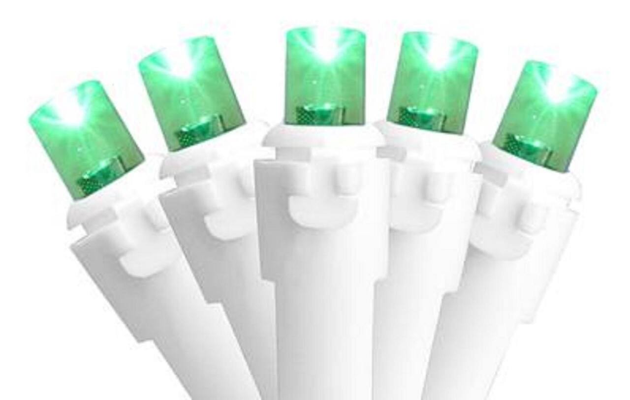 50ct. LED Wide Angle Christmas String Lights with White Wire